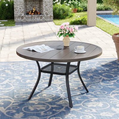 Table de patio ronde de 41 po avec tablette de rangement