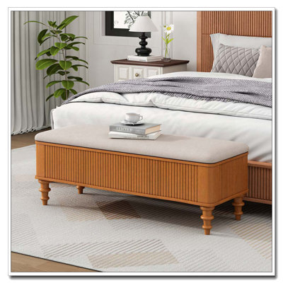Banc de rangement avec repose-pieds 50,8 pouces