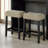 Two-Tone Design Transitional Black 3Pc Dining Set Table 2 X Dining Stools