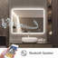 Miroir de salle de bain élégant pour salle de bain avec fond de panier, lumière élevée-269208296