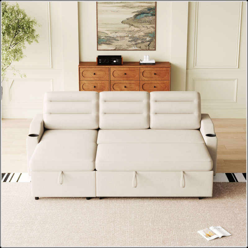Canapé-lit convertible 83,5 po, Beige