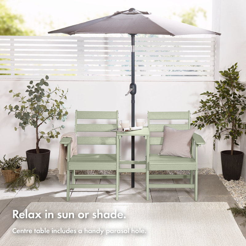 Jack & Jill HDPE Garden Love Seat, Green