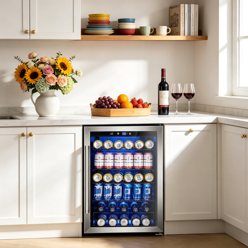 4.4 cuft 37 Bottle and 145 Can Single Zone Freestanding Wine and Beverage Refrigerator, Gray