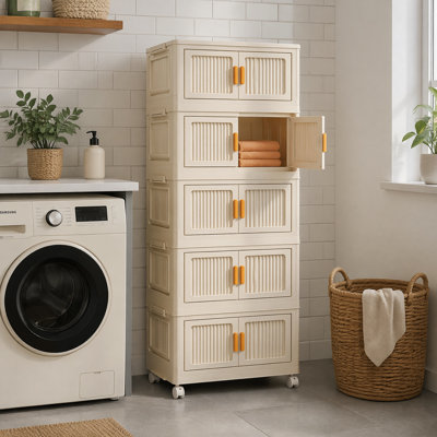 Stackable Storage Bins Folding Storage Box With Wheels