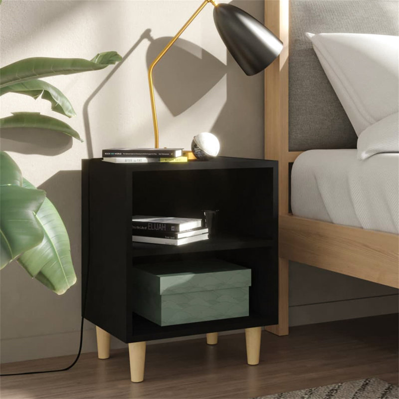 Sheryl 40cm W Bedside Table, Black, Individual
