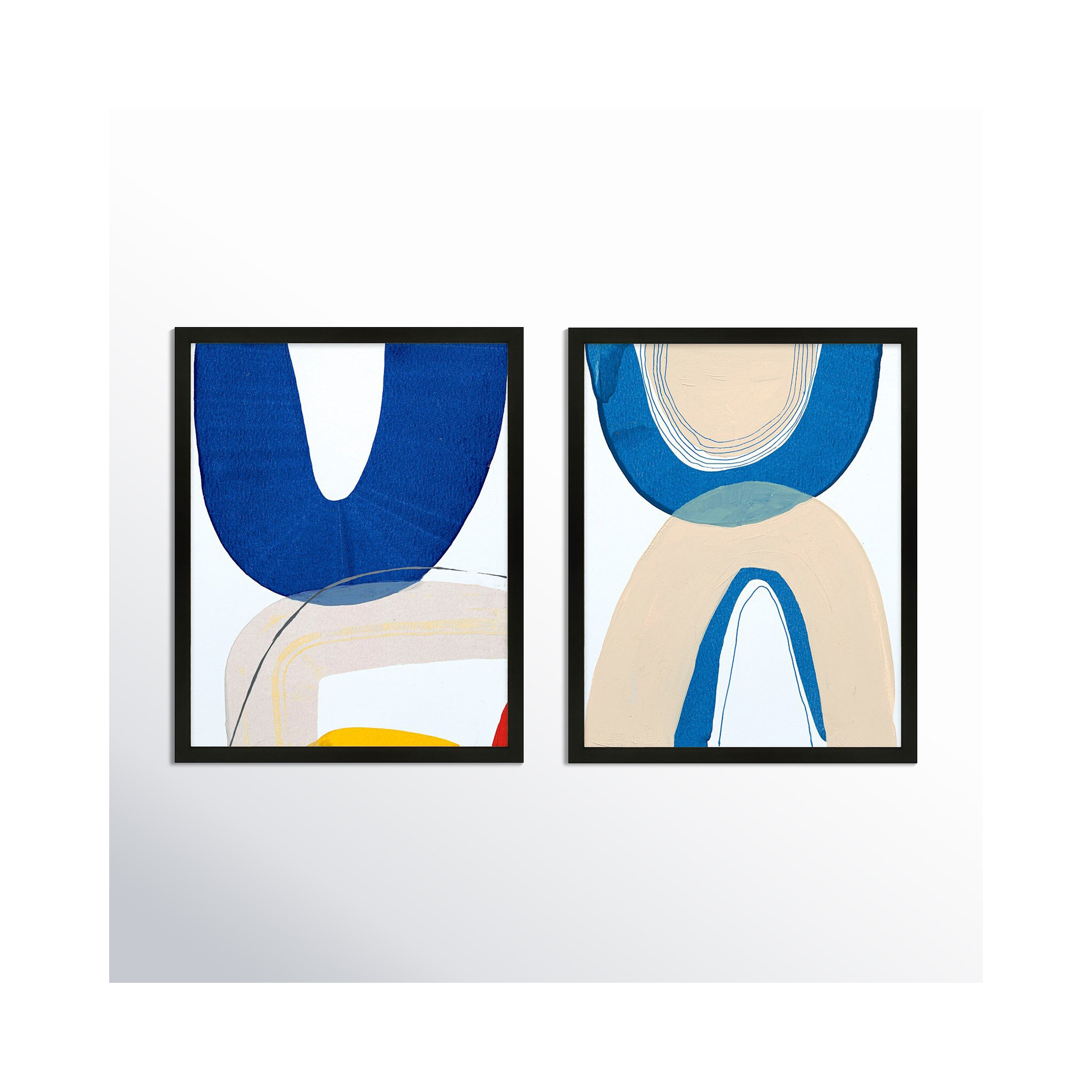 Unity Set Of 2 by Andrea Stokes, 38" H x 60" W x 1.25" D, Black Framed
