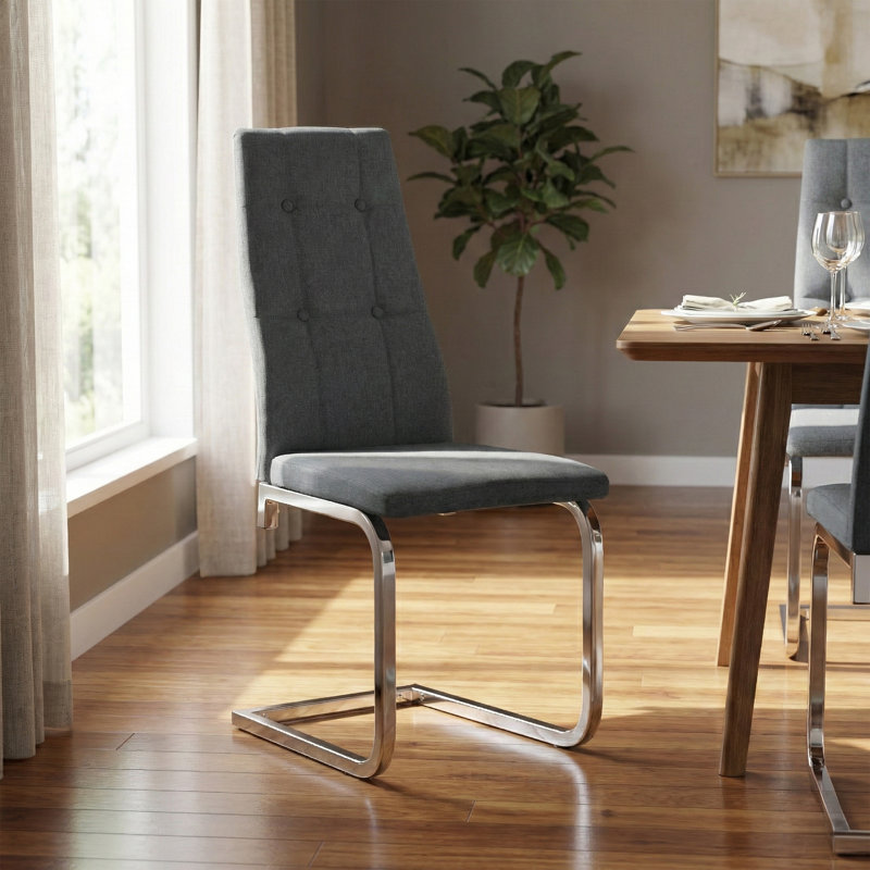 Hughston 47cm H Polyester Blend Upholstered Cantilever Chair
