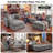 Amabilia L Shaped Upholstered Boneless Corner Modular Sectional Sofa Cloud Couch - Chenille Fabric-951997444-951997443