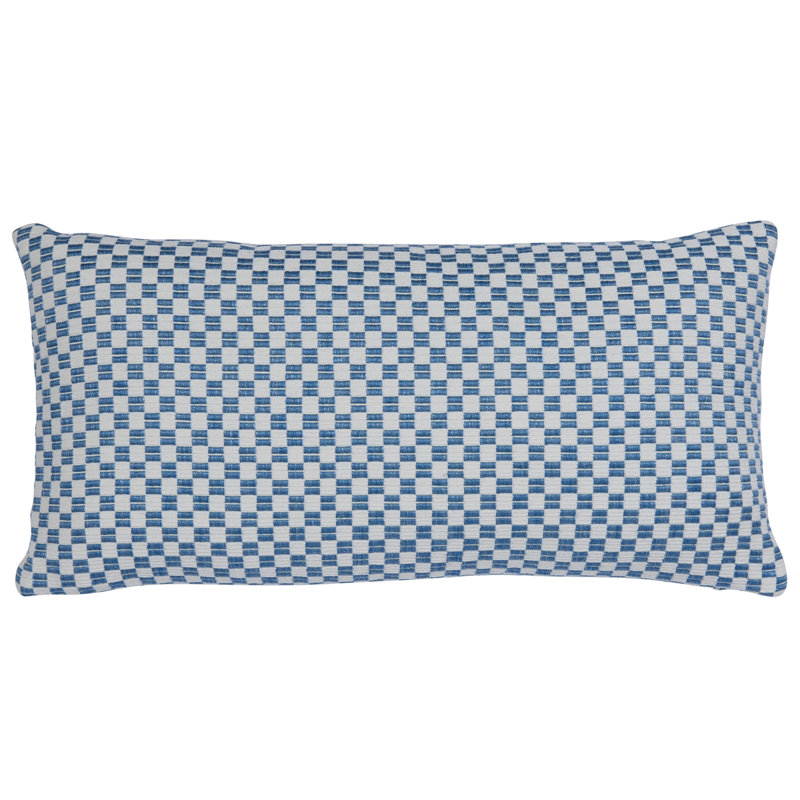 Elkhart Pillow, Blue Geometric, 12" H x 24" W