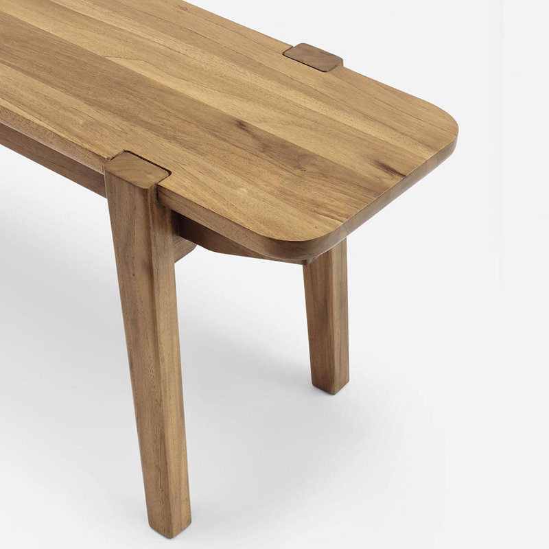 Banc en bois massif Apanas, Naturel