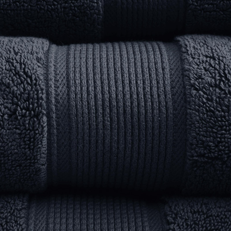 Cotton 6 Piece Bath Towel Set 6-Piece, Black