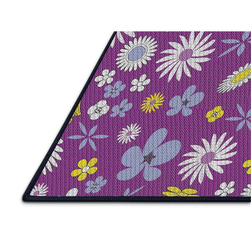 Floral Indoor Rug, Rectangle 6' x 9'