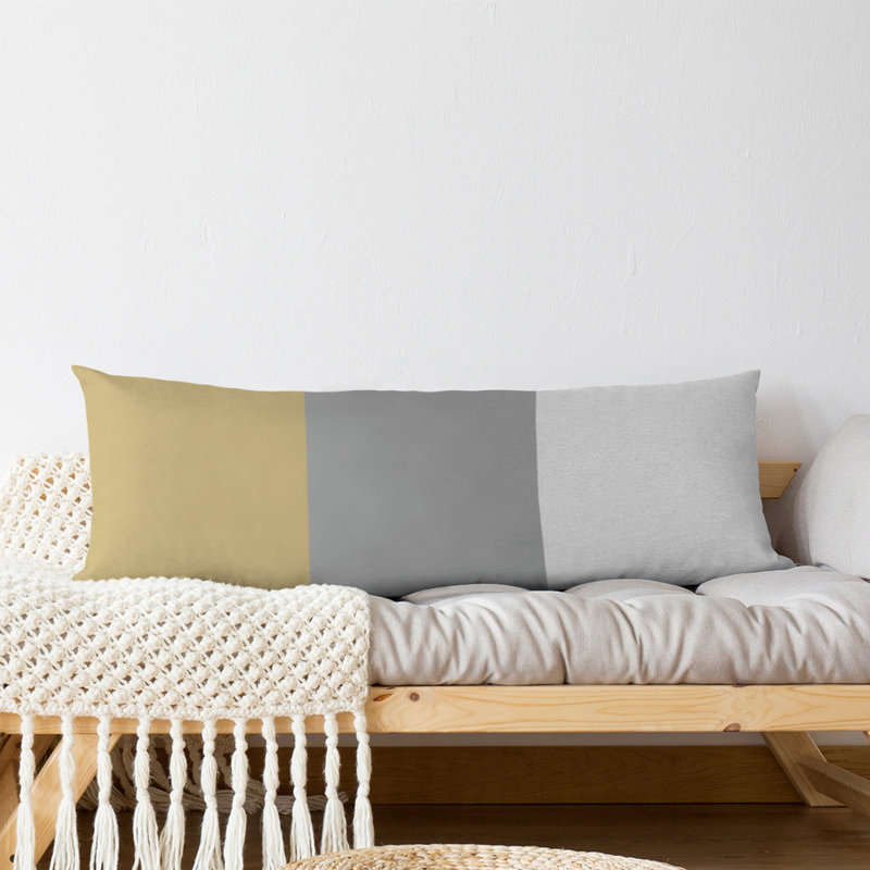 Abel Polyester Medium Pillow, Gold/Gray Middle