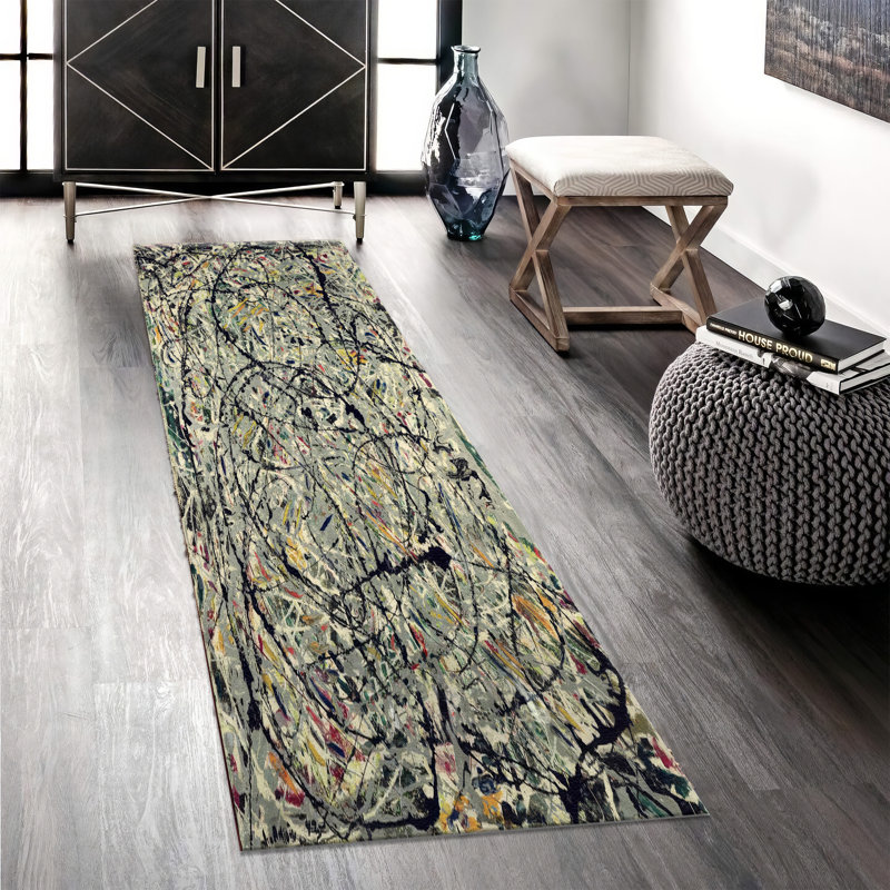 Plush Pile Soft Printed Rug with Intricate Floral Design for Enhancing Indoor Home Decor, Runner 2'8" x 9'2"