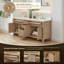 Lala 72" Double Bathroom Vanity with Grain White Engineered Stone Countertop without Mirror-600227563