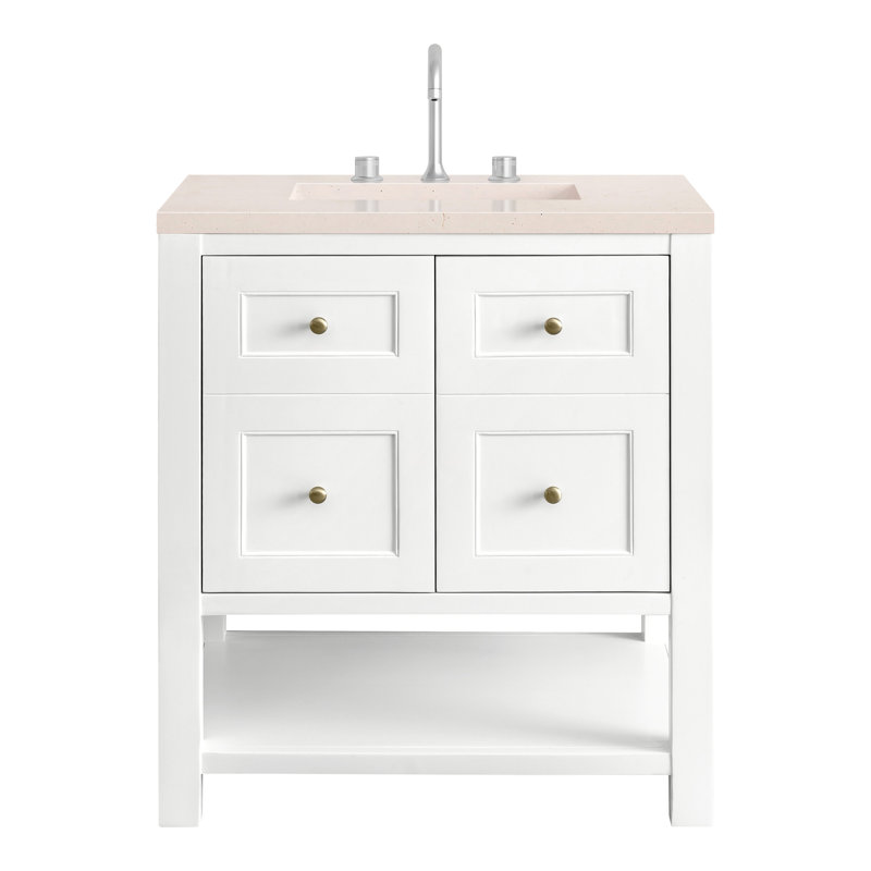 Breckenridge 30'' W Single Vanity, Charcoal Soapstone, Bright White, 8" Widespread