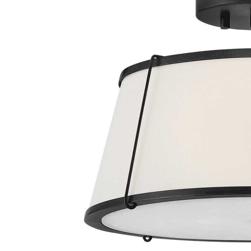 Hinkley Clarke Medium Semi-Flush Mount Ceiling Light, Black