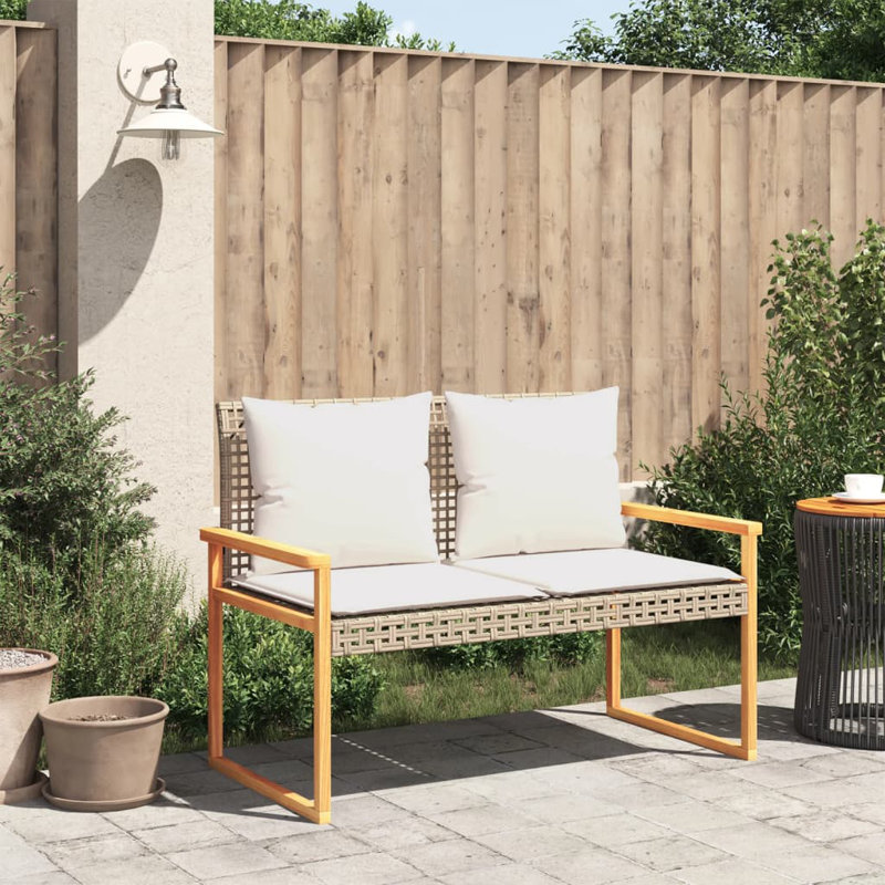 Banc de jardin mix brun, Beige