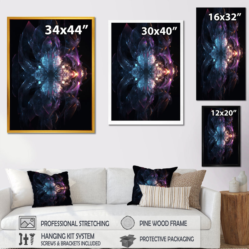 Cristal cosmique abstrait dans l'espace lointain - impression, H 44 po x l 34 po x P 1,5 po, Toile tendue