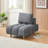 Chrystina Armless Teddy Fabric Single Sofa With Spring Cushion, Tapered Legs – Small Space Friendly-128991816