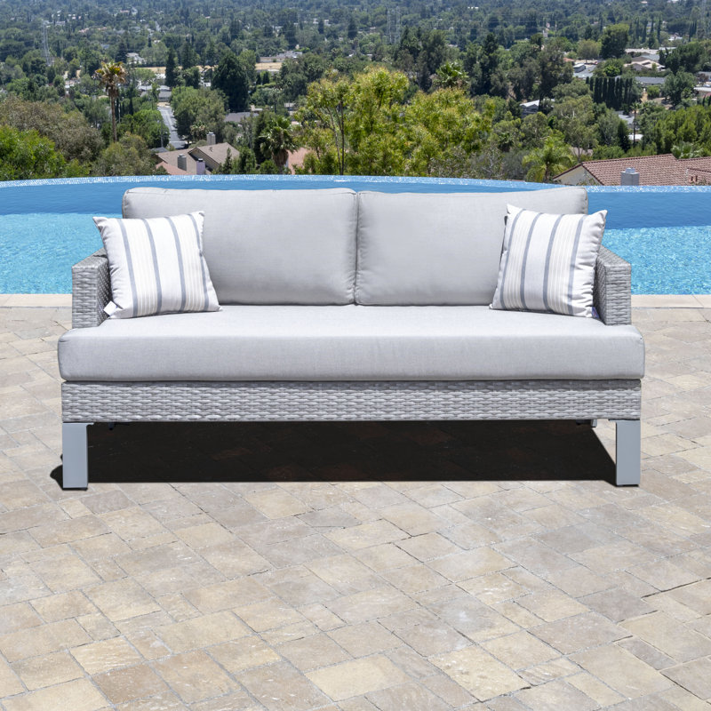 Canapé de patio de 72 po de largeur avec coussins Sunbrella Angelline, Gris