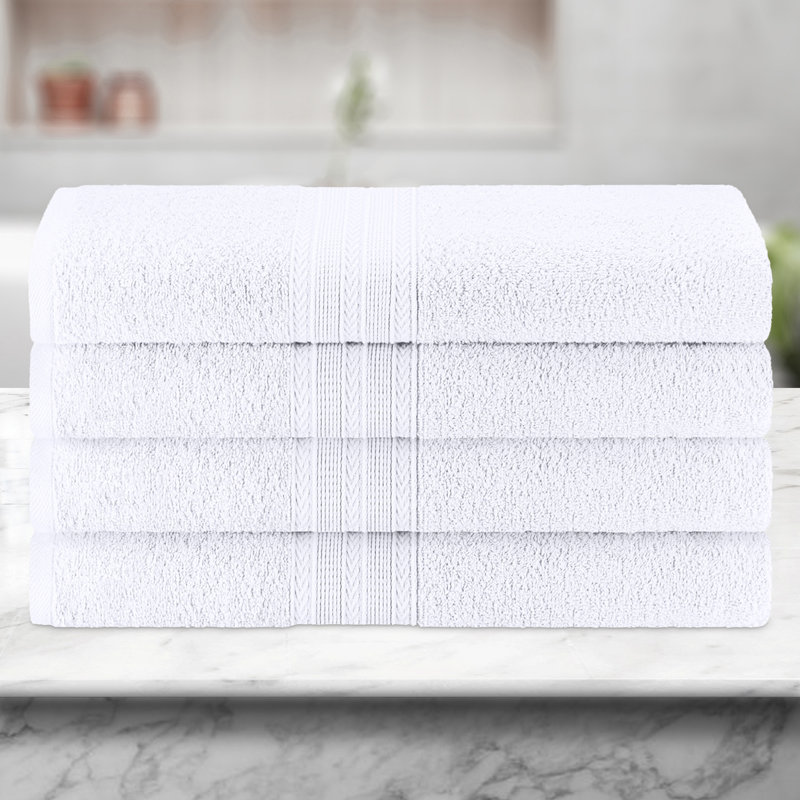 Hannu Eco-Friendly 100% Ringspun Sustainable Cotton Bath Towel Set, White