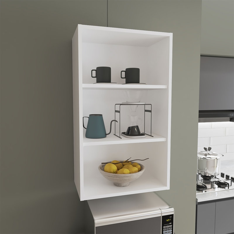 Eco 36" High Open 3-Tier Wall Cabinet, White