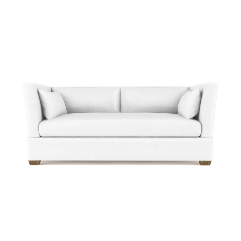 Canapé Rivington, H 31 po x l 84 po x P 37 po, Cuir rétro blanc, Patiné