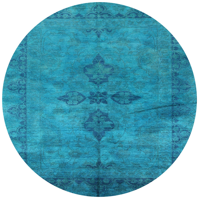 Tapis oriental bleu, Rond 3 pi