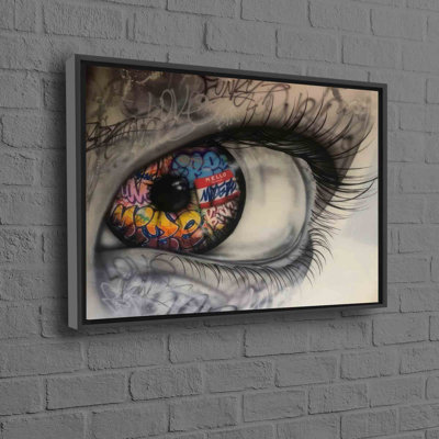 Personalized Eye Graffiti 3D Canvas Artwork In Vibrant Colors For Baby Bohemian Themed Wall Decor Gift