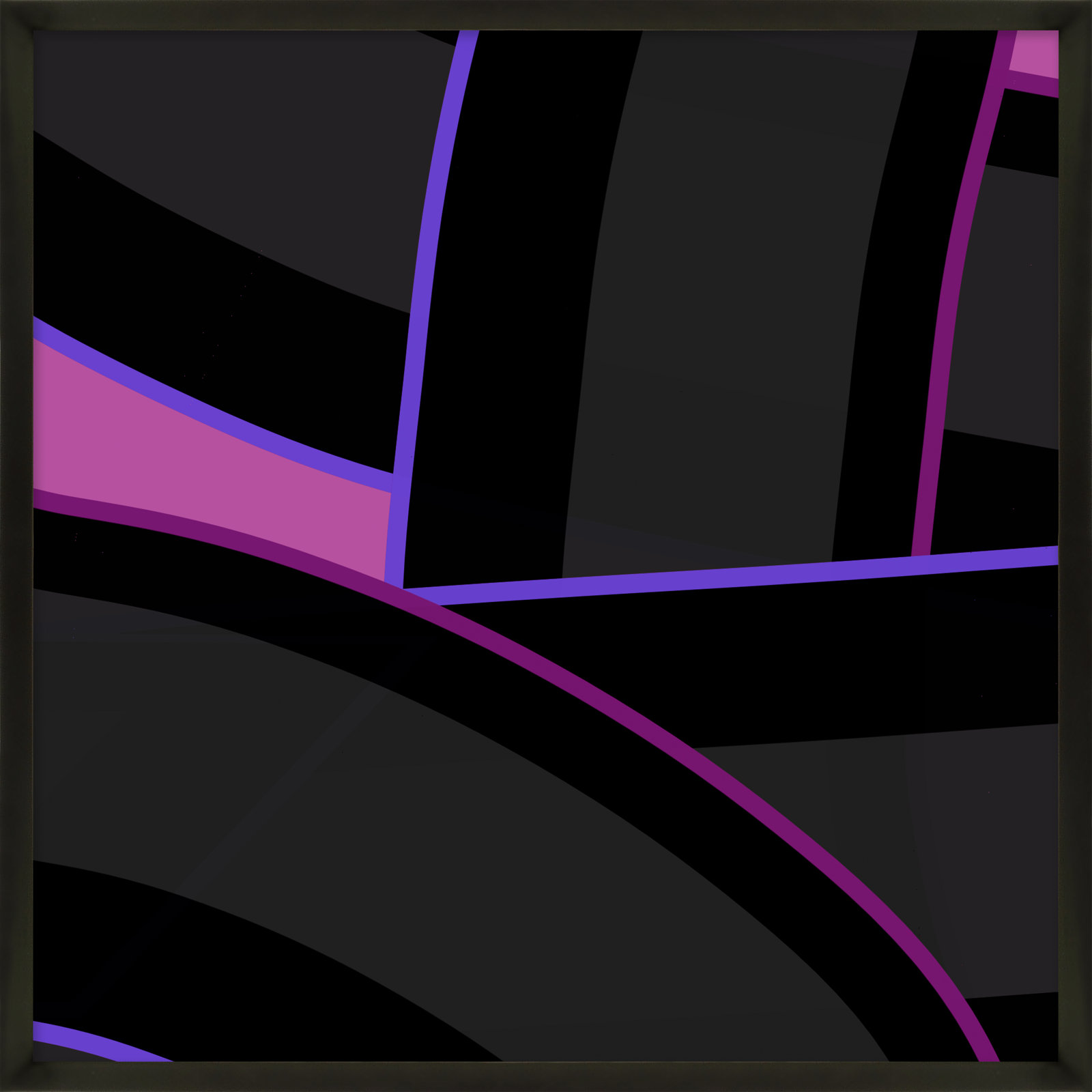 Purple Haze Twist by Jacques Pilon, 36" H x 36" W x 1.25" D, Black