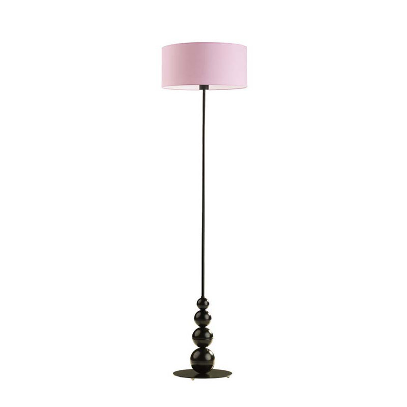 Fahey 166cm Traditional Floor Lamp, Black, Light Pink