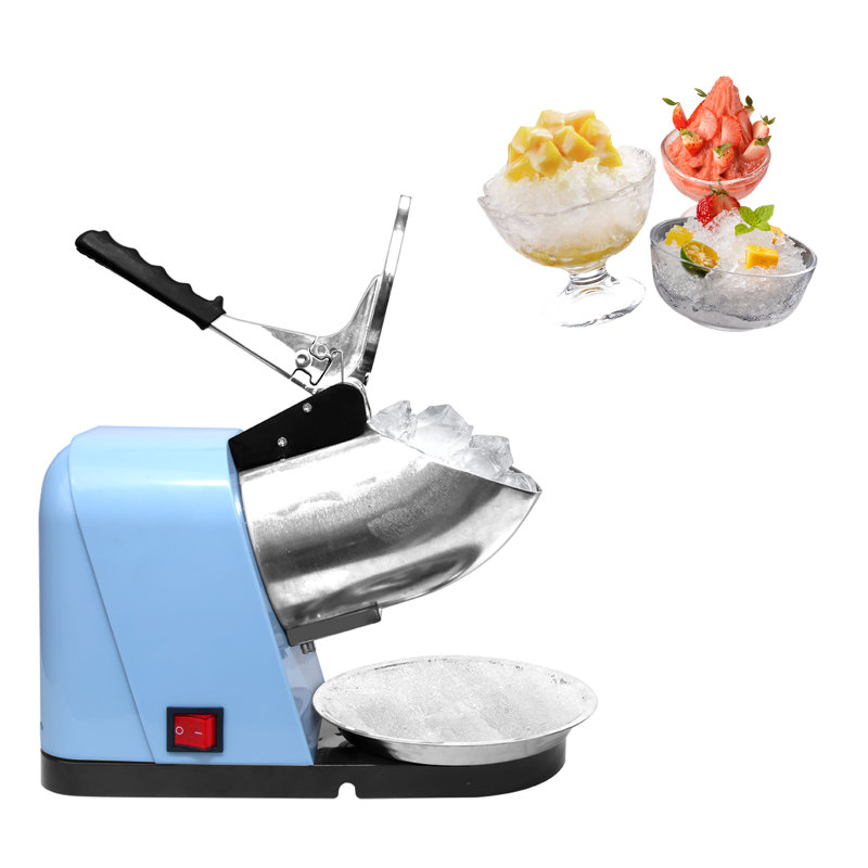 110V Electric Ice Shaver Crusher,Portable Stainless Steel Ice Shaved Machine,Snow Cone Maker Shaved Ice Maker with Ice Plate, Home and Commercial Use