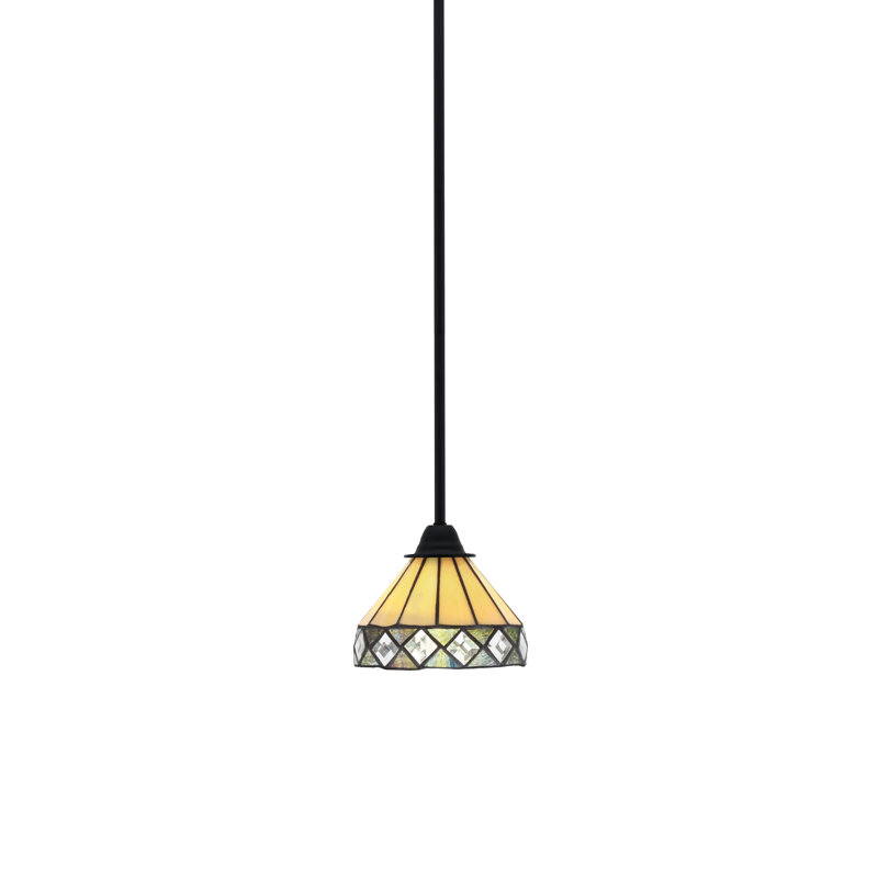 Paramount Matte Black Glass Mini Pendant Light