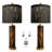 Set of 2, 27.75" Modern Table Lamps Included 1pcs Watt Metre Power Metre Plug with Energy Usage Monitor with 8 Display Modes and Overload Protection, Lamp with Leopard Glass Nightlight, USB A+C