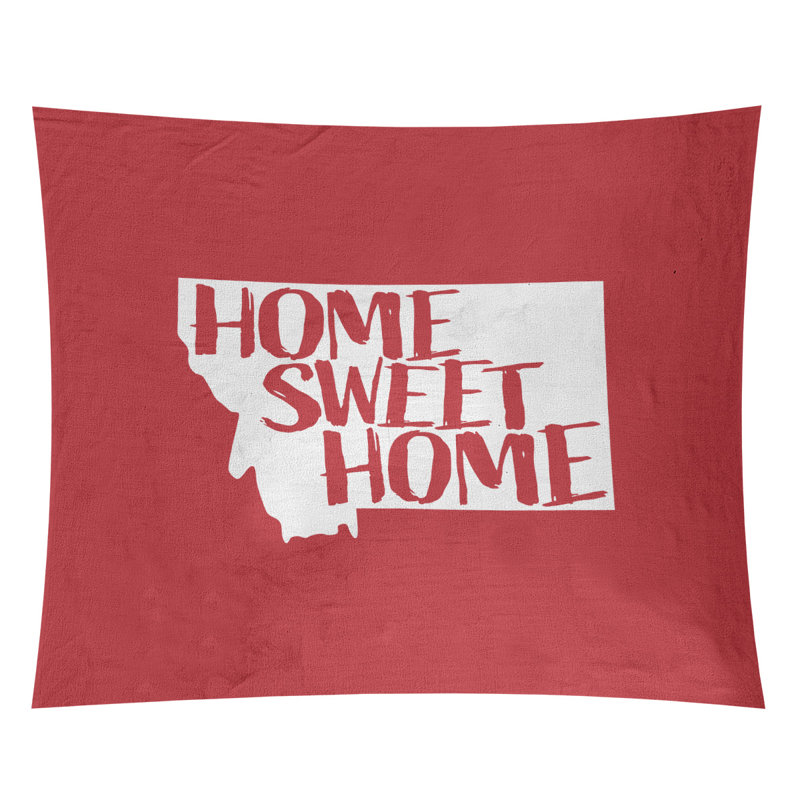 Tapisserie Home Sweet Montana, H 51 po x l 60 po, Rouge