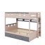 Lit superposé de style château avec 2 tiroirs, tablette, lit superposé en bois avec lumières DEL-1860052977-1860052983