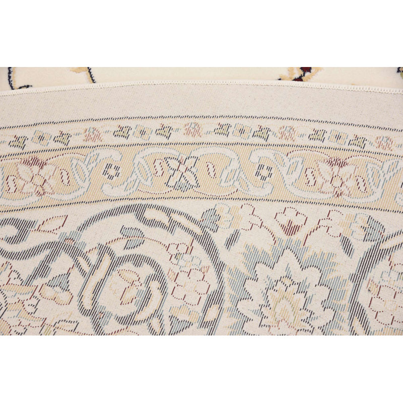 Tapis oriental Jackson / ivoire / bleu Jackson, Rond 5 pi 3 po, Ivory/Blue