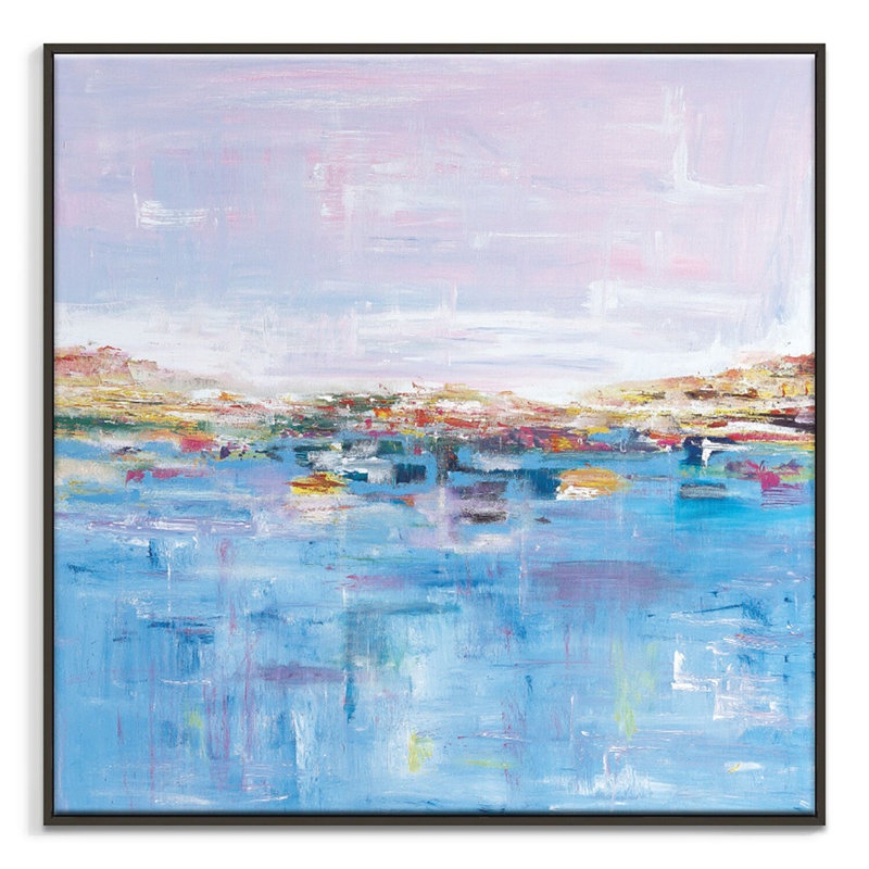 Harbour 1 Piece Single Picture Frame and Floater Frame Wall Art on Canvas, 41cm H x 41cm W, Black