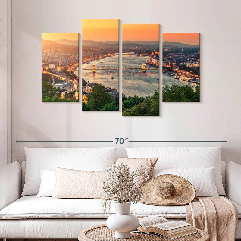 Keesha, paysage urbain de Budapest, H 32 po x l 52 po