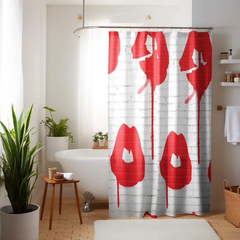Rideau de douche abstrait avec doublure Cajuste