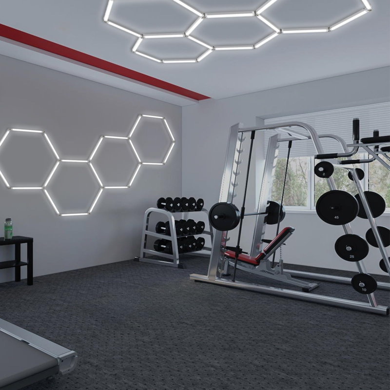 25 lumières de garage hexagonales à DEL