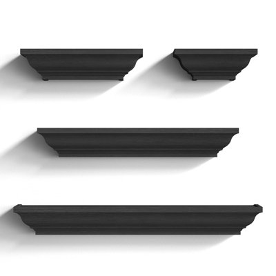 4 Piece Solid Wood Floating Shelf