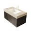 Meuble-lavabo de salle de bain luxueux en pierre frittée Mid-Century