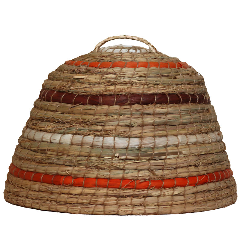 Medium Straw Skep Beehive - 40Cm Dia, 26cm H x 40cm W x 40cm D, Brown/Red/Beige