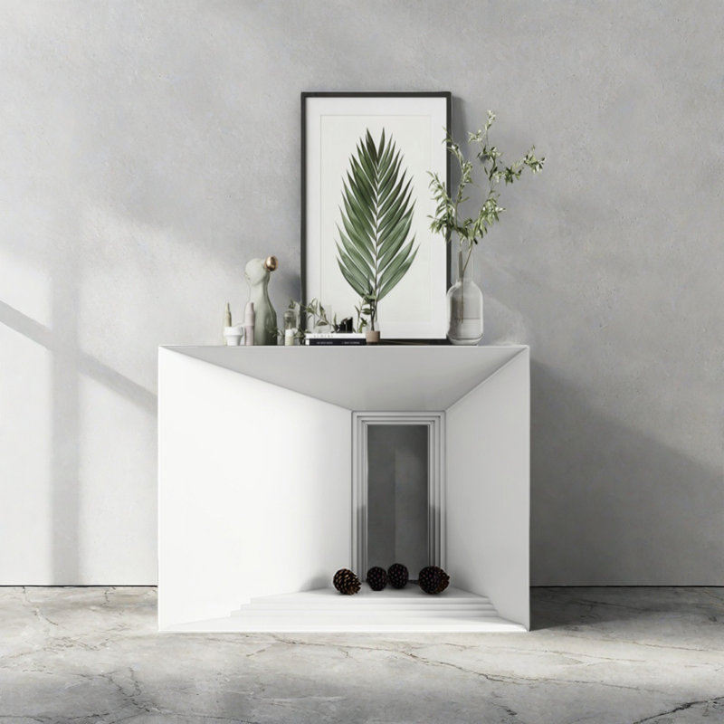 Console Modern Minimalist, H 31,5 po x l 39,37 po x P 13,78 po, Blanc