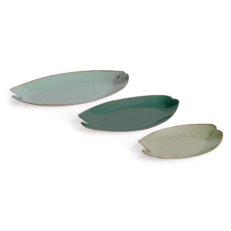 Plateau en métal Gratton - ensemble de 3, Vert