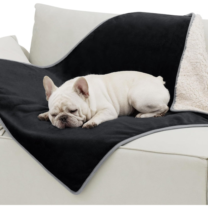 Couverture en flanelle pour animaux, 30 po x 40 po, Noir