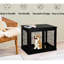 Table de bout pour chien avec entrée à 2 voies et esthétique moderne convenant aux petits chiens de taille moyenne pesant jusqu'à 44 lb Assemblage requis pour la cage en 1 entrée double