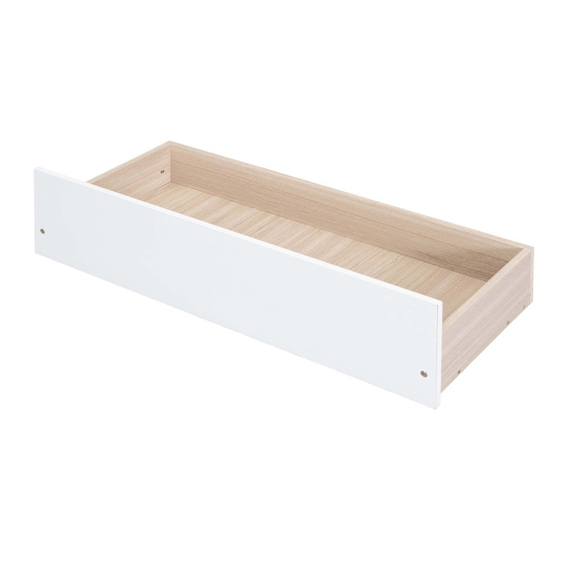 Lit plateforme en bois avec quatre tiroirs pratiques, tête et pied de lit profilés pour une organisation et un style de chambre à coucher améliorés